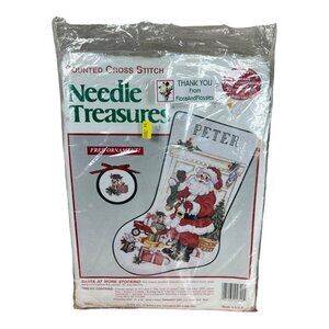 Needle Treasures Santa‎ Stocking Cross Stitch Kit